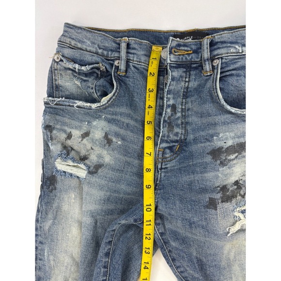 Purple Brand P002 - Worn Mid Indigo Destroy size 32